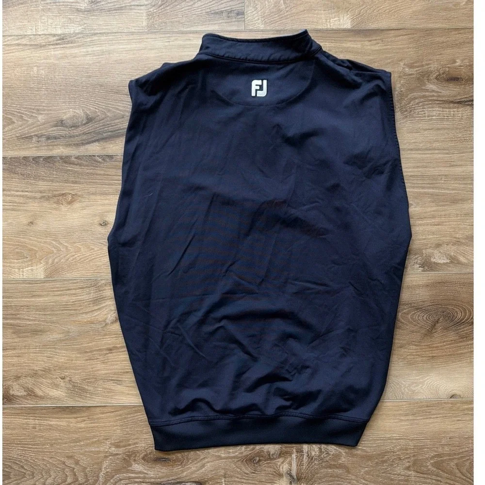 FootJoy Mens‎ Navy Blue 1/4 Zip Golf Vest Africa Logo SZ L Layering Gorpcore
